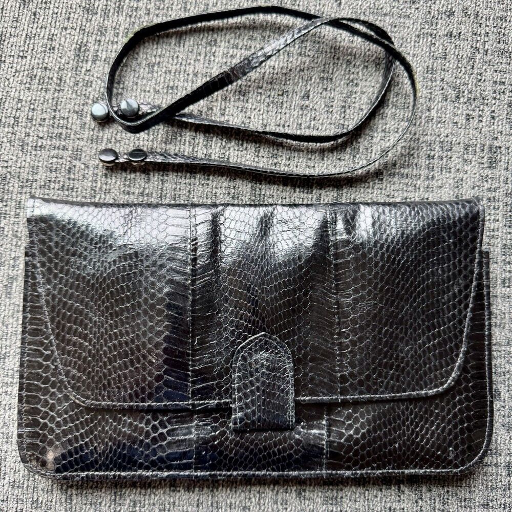 Vintage Python (?) Snakeskin Crossbody Or Clutch … - image 1